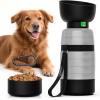 imagePecute Portable Dog Water Bottle 2 in 1 Cat Dog Travel Water Bottle Bowl Leakproof with Double Seal BPA Free Lightweight Pet Small Animal Water Bottel Dispenser for Outdoor Walking Hiking TravelsGrey