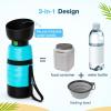 imagePecute Portable Dog Water Bottle 2 in 1 Cat Dog Travel Water Bottle Bowl Leakproof with Double Seal BPA Free Lightweight Pet Small Animal Water Bottel Dispenser for Outdoor Walking Hiking TravelsBlue