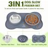 imagePecute Slow Feeder Dog Bowls to Slow Down Eating Dog Bowl Slow Feeder with NoSpill NonSkid Silicone Mat FoodGrade Safe Dog Food Bowls Slow Feeder Stainless Steel Dog Water Bowl for Dogs CatsGrey