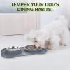 imagePecute Slow Feeder Dog Bowls to Slow Down Eating Dog Bowl Slow Feeder with NoSpill NonSkid Silicone Mat FoodGrade Safe Dog Food Bowls Slow Feeder Stainless Steel Dog Water Bowl for Dogs CatsGrey