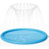 imagePecute Splash Pad for Dogs Kids Dog Splash Pad Pool Mat Thickened Anti Slip Dog Water Toys Sprinkler Easy to Set up Splash Pads for Summer Outdoor Garden Backyard Outside 67quotBlueround
