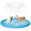 imagePecute Splash Pad for Dogs Kids Dog Splash Pad Pool Mat Thickened Anti Slip Dog Water Toys Sprinkler Easy to Set up Splash Pads for Summer Outdoor Garden Backyard Outside 67quotBlueround