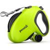 imagePecute 32ft Retractable Dog Leash with Reflective Strips 360 TangleFree OneButton Control ampamp Sturdiness Nylon Material Long Leash Retractable with Poop Bag Holder for Medium Large DogGreen