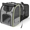 imagePecute Cat Carrier Backpacks Expandable Cat Backpack with Breathable Mesh Pet Carrier Backpack for Cats Small Dogs Puppies Up to 17 Lbs Dog Carrier Backpack Great for Travel Hiking Camping OutdoorGrey with Shade Cover