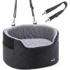 imagePecute Dog Car Seat for Medium Back Length Less Than 27inch MultiFunctional Pet Booster Seat with Waterproof Cushion 47inchWashable 2 Safety Belts Dog Car Sofa Cushion ampamp BedM