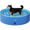 imagePecute Foldable Dog Pool 47quot x 12quot Portable Kiddie Pool Dog Swimming Pool Collapsible PVC Pet Bathing Tub Children Ball Pits Paddling Pool for Dogs and Kids