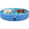 imagePecute Foldable Dog Pool for Large Dogs 71quot x 12quot Portable Kiddie Pool Hard PVC Multifunctional Wading Pool for Dog Swimming Pool NonSlip Pet Bathing Tub Great for Outdoor Indoor