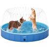 imagePecute Foldable Dog Pool with Sprinkler 78quot x 12quot Portable Kiddie Pool Hard PVC Multifunctional Dog Swimming Pool Splash Wading Pool NonSlip Pet Bathing Tub Great for Backyard Outdoor Travel