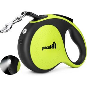 imagePecute 16 ft Retractable Heavy Duty Dog Leash with Light Rechargeable Walking Dog Leash with Nylon Tape 360 TangleFree OneButton Control High Strength Hook for Large Dog Up to 110 lbsLarge