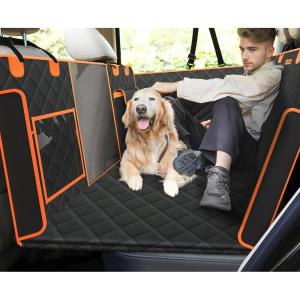 imagePecute Back Seat Extender for Dogs Spacious Dog Car Seat Extender with Mesh Window Supportive Hard Bottom Dog Seat Cover Bed for Car SUV Waterproof Dog Hammock for Car Travel Camping