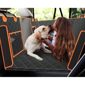 imagePecute Dog Back Seat Extender Back Seat Extender for Dogs Hard Bottom Car Seat Cover for Large Dogs Backseat Dog Hammock for Car SUV Dog Car Seat Cover Extender for Car Travel ampamp Camping Bedorange