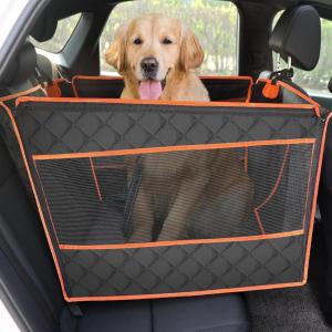 imagePecute Dog Car Seat Cover for Back Seat with Hard Bottom Extra Extender Dog Half Hammock for Large Dogs Foldable Waterproof Pet Car Half Seat for Back Seat with 3 Visible Mesh for Some Car SUV Truck