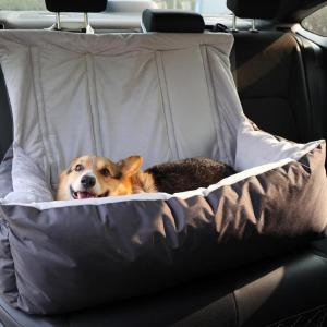 imagePecute Large Dog Car Seat  Detachable ampamp Washable Booster Seat with Safety Leash Portable Dog Bed for Car Travel