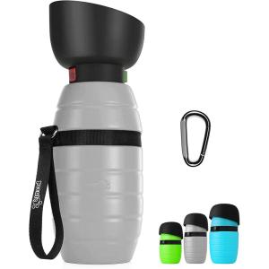 imagePecute Portable Dog Water Bottle 2 in 1 Cat Dog Travel Water Bottle Bowl Leakproof with Double Seal BPA Free Lightweight Pet Small Animal Water Bottel Dispenser for Outdoor Walking Hiking TravelsGrey