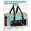 imageAirline Approved Cat Carrier Pet Carrier SoftSided Portable Dog Carrier with Stable Structure Breathable Bag for Pets Less Than 12lbs Cat Carrier Bag for Both Long and Short Trips Dark GrayLight Blue