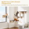 imagePecute 2in1 Cat Window Perch ampamp Wall Shelves  Sturdy Solid Wood Frame 4 Large Rotating Suction Cups Washable Carpet Cloth Cover SpaceSaving Indoor Cat Hammock Bed for Large Cats ampamp KittensCarpet M  157L x 102W x 7H 