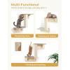 imagePecute 2in1 Cat Window Perch ampamp Wall Shelves  Sturdy Solid Wood Frame 4 Large Rotating Suction Cups Washable Carpet Cloth Cover SpaceSaving Indoor Cat Hammock Bed for Large Cats ampamp KittensCarpet M with Sisal Post