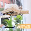 imagePecute 2in1 Cat Window Perch ampamp Wall Shelves  Sturdy Solid Wood Frame 4 Large Rotating Suction Cups Washable Carpet Cloth Cover SpaceSaving Indoor Cat Hammock Bed for Large Cats ampamp KittensSisal Scratcher