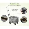 imagePecute Cat Carrier with WheelsSteel Wire Frame Cat Carrier Stable Pet Trolley Bag for Cats Pet Handbag and Stroller Bag Portable Cat Carrier Bag for Car Travel Bus Subway Grey