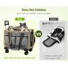 imagePecute Cat Carrier with WheelsSteel Wire Frame Cat Carrier Stable Pet Trolley Bag for Cats Pet Handbag and Stroller Bag Portable Cat Carrier Bag for Car Travel Bus Subway Grey
