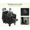 imagePecute Cat Carrier with WheelsSteel Wire Frame Cat Carrier Stable Pet Trolley Bag for Cats Pet Handbag and Stroller Bag Portable Cat Carrier Bag for Car Travel Bus Subway Dark Grey