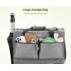 imagePecute Cat Carrier with WheelsSteel Wire Frame Cat Carrier Stable Pet Trolley Bag for Cats Pet Handbag and Stroller Bag Portable Cat Carrier Bag for Car Travel Bus Subway Grey