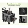 imagePecute Cat Carrier with WheelsSteel Wire Frame Cat Carrier Stable Pet Trolley Bag for Cats Pet Handbag and Stroller Bag Portable Cat Carrier Bag for Car Travel Bus Subway Grey