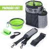 imagePecute Dog Treat Pouch HandsFree Dog Training Bag with Shoulder Strap Waist Belt Metal Clip and Foldable Bowl Builtin Poop Bag Dispenser 3 Ways to Wear Suitable for Training Walking GreyGrey  Green