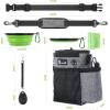 imagePecute Dog Treat Pouch HandsFree Dog Training Bag with Shoulder Strap Waist Belt Metal Clip and Foldable Bowl Builtin Poop Bag Dispenser 3 Ways to Wear Suitable for Training Walking GreyGrey  Green