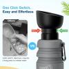 imagePecute Dog Water Bottle Portable ampamp Retractable17oz29oz Dog Water Bottle with Folding Bowl 5 Levels Capacity in 1 Carabiner Clip 100 Food Grade Silicone Ideal for Outdoor WalkingHikingTravelGrey