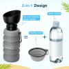 imagePecute Dog Water Bottle Portable ampamp Retractable17oz29oz Dog Water Bottle with Folding Bowl 5 Levels Capacity in 1 Carabiner Clip 100 Food Grade Silicone Ideal for Outdoor WalkingHikingTravelGrey