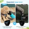 imagePecute Dog Water Bottle Portable ampamp Retractable17oz29oz Dog Water Bottle with Folding Bowl 5 Levels Capacity in 1 Carabiner Clip 100 Food Grade Silicone Ideal for Outdoor WalkingHikingTravelLight Blue