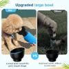 imagePecute Dog Water Bottle Portable ampamp Retractable17oz29oz Dog Water Bottle with Folding Bowl 5 Levels Capacity in 1 Carabiner Clip 100 Food Grade Silicone Ideal for Outdoor WalkingHikingTravelDark Blue
