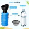 imagePecute Dog Water Bottle Portable ampamp Retractable17oz29oz Dog Water Bottle with Folding Bowl 5 Levels Capacity in 1 Carabiner Clip 100 Food Grade Silicone Ideal for Outdoor WalkingHikingTravelDark Blue