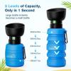 imagePecute Dog Water Bottle Portable ampamp Retractable17oz29oz Dog Water Bottle with Folding Bowl 5 Levels Capacity in 1 Carabiner Clip 100 Food Grade Silicone Ideal for Outdoor WalkingHikingTravelDark Blue