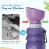 imagePecute Dog Water Bottle Portable ampamp Retractable17oz29oz Dog Water Bottle with Folding Bowl 5 Levels Capacity in 1 Carabiner Clip 100 Food Grade Silicone Ideal for Outdoor WalkingHikingTravelPurple