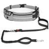 imagePecute Hands Free Dog Leash with Pouch Waist Belt Fanny Pack with Soft Padds Dual Padded Handles and Durable Bungee for Walking Hiking Jogging Biking and Running Up to 220lbsGrey 20