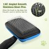 imagePecute SelfCleaning Slicker Brush for Dogs Cats Lightweight Dog Brush for Shedding Massaging Grooming Cat Brush Gently Removes Loose Fur Undercoat for Dogs Cats Rabbits of All Hair TypesBlue