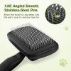 imagePecute SelfCleaning Slicker Brush for Dogs Cats Lightweight Dog Brush for Shedding Massaging Grooming Cat Brush Gently Removes Loose Fur Undercoat for Dogs Cats Rabbits of All Hair TypesBlack