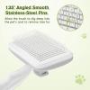 imagePecute SelfCleaning Slicker Brush for Dogs Cats Lightweight Dog Brush for Shedding Massaging Grooming Cat Brush Gently Removes Loose Fur Undercoat for Dogs Cats Rabbits of All Hair TypesGray