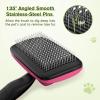 imagePecute SelfCleaning Slicker Brush for Dogs Cats Lightweight Dog Brush for Shedding Massaging Grooming Cat Brush Gently Removes Loose Fur Undercoat for Dogs Cats Rabbits of All Hair TypesPink