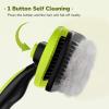 imagePecute SelfCleaning Slicker Brush for Dogs Cats Lightweight Dog Brush for Shedding Massaging Grooming Cat Brush Gently Removes Loose Fur Undercoat for Dogs Cats Rabbits of All Hair TypesGreen