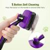 imagePecute SelfCleaning Slicker Brush for Dogs Cats Lightweight Dog Brush for Shedding Massaging Grooming Cat Brush Gently Removes Loose Fur Undercoat for Dogs Cats Rabbits of All Hair TypesPurple