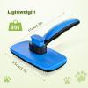 imagePecute SelfCleaning Slicker Brush for Dogs Cats Lightweight Dog Brush for Shedding Massaging Grooming Cat Brush Gently Removes Loose Fur Undercoat for Dogs Cats Rabbits of All Hair TypesBlue