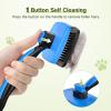 imagePecute SelfCleaning Slicker Brush for Dogs Cats Lightweight Dog Brush for Shedding Massaging Grooming Cat Brush Gently Removes Loose Fur Undercoat for Dogs Cats Rabbits of All Hair TypesBlue
