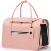 imagePecute Stylish Cat Carrier Up to 13lbs Soft Sided Small Dog Travel Carriers Collapsible Pet Carrier for Small Cats and Dogs with Locking Safety Zippers Puppy Carrier Airline Approved WhitePink