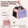 imagePecute Stylish Cat Carrier Up to 13lbs Soft Sided Small Dog Travel Carriers Collapsible Pet Carrier for Small Cats and Dogs with Locking Safety Zippers Puppy Carrier Airline Approved WhitePink