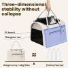 imagePecute Stylish Cat Carrier Up to 13lbs Soft Sided Small Dog Travel Carriers Collapsible Pet Carrier for Small Cats and Dogs with Locking Safety Zippers Puppy Carrier Airline Approved WhiteWhite