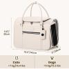 imagePecute Stylish Cat Carrier Up to 13lbs Soft Sided Small Dog Travel Carriers Collapsible Pet Carrier for Small Cats and Dogs with Locking Safety Zippers Puppy Carrier Airline Approved WhiteWhite
