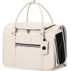 imagePecute Stylish Cat Carrier Up to 13lbs Soft Sided Small Dog Travel Carriers Collapsible Pet Carrier for Small Cats and Dogs with Locking Safety Zippers Puppy Carrier Airline Approved WhiteWhite